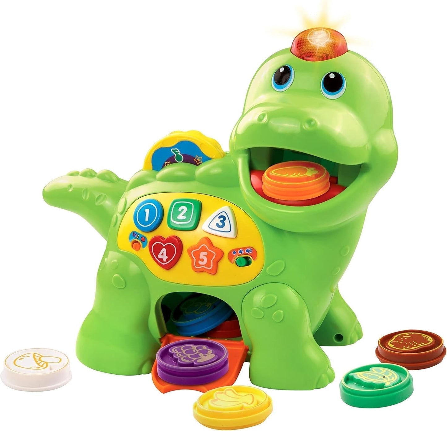 Vtech Baby Feed Me Dino – Krmení a učení Mluvící dinosaurus s písničkami, tlačítky a otázkami – na 12–36 měsíců Hračky pro miminka Naty Shop Single
