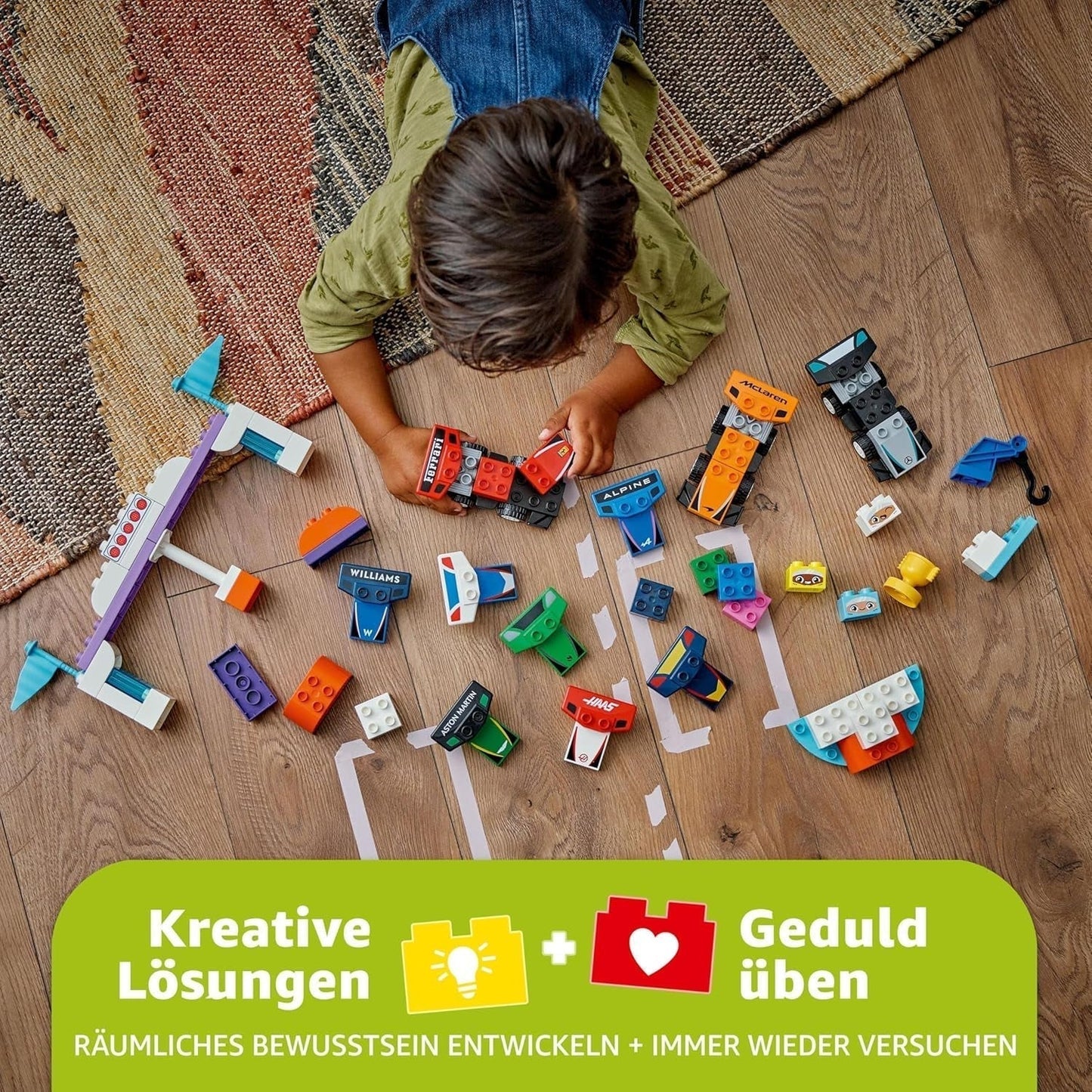 LEGO DUPLO Town F1 Team Závodní auta se závodníky, stavebnice pro celou rodinu, nápaditý herní zážitek, narozeninový dárek pro batolata, chlapce a dívky od 2 let 10445 Stavebnice Besuche den LEGO-Store