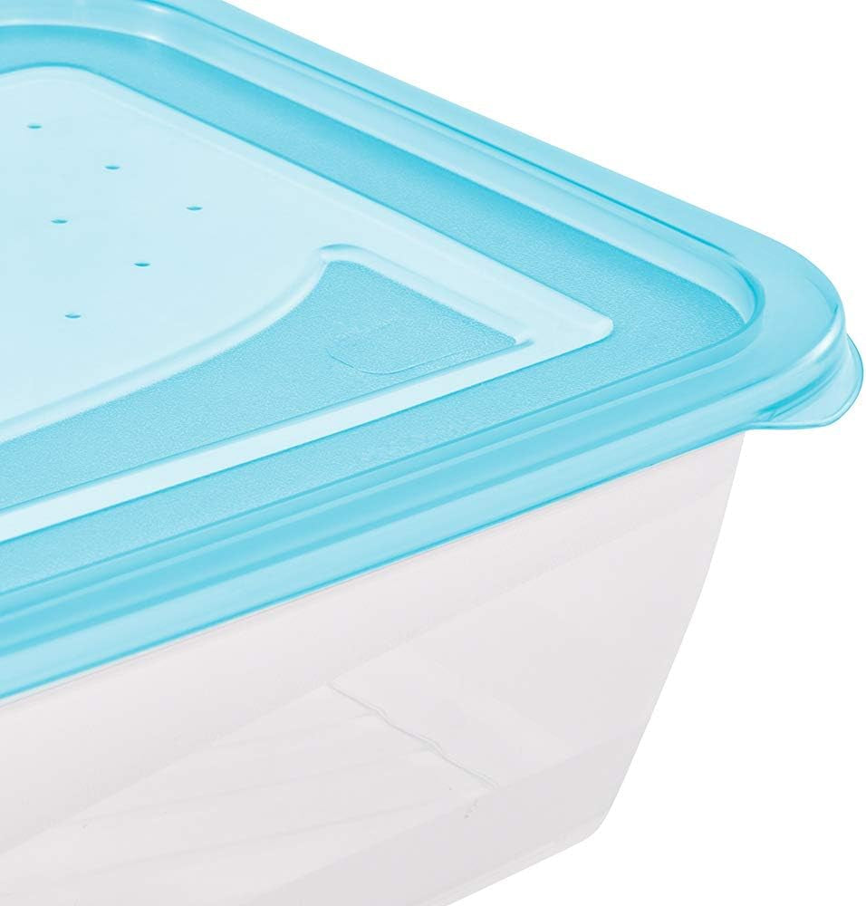Kekeeper sada 3 dóz na potraviny, 3 x 1,25 l, 20,5 x 15,5 x 6,5 cm, Fredo Fresh, průhledná modrá Dózy na potraviny Naty Shop