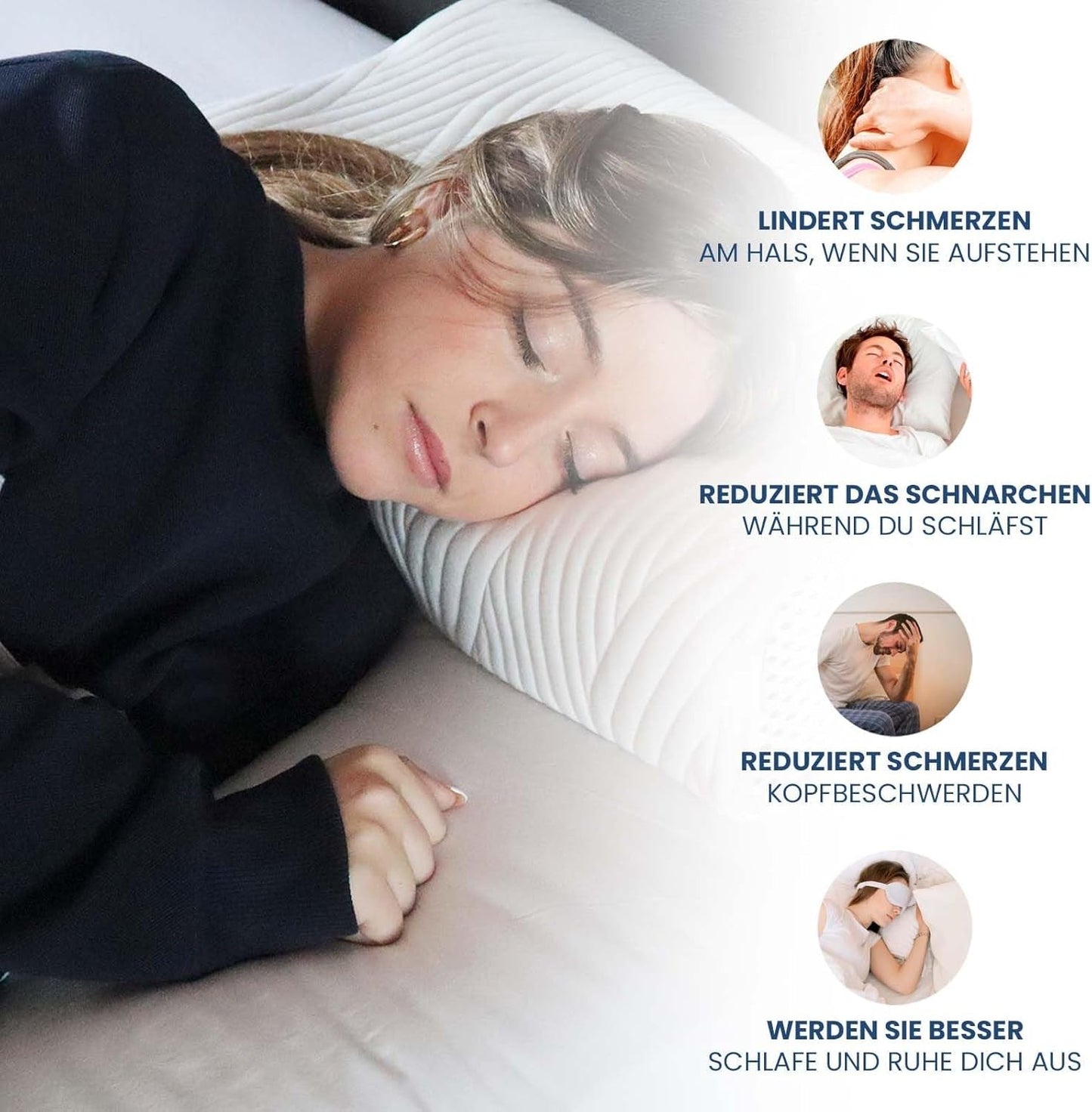 Valentia Medical Memory Foam Polštář na podporu krku Ortopedický polštář na bolest krku Polštář na krk s paměťovou pěnou Ultra měkký omyvatelný potah Krční ortopedické polštáře Naty Shop