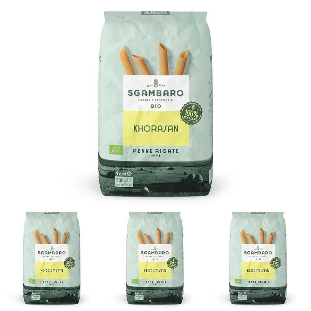 Organické těstoviny Penne Rigate N.91 - 500 g z pšenice Khorasan - starověká pšenice, bohatá na bílkoviny, 100% pěstovaná v Itálii - všestranná v kuchyni a bohatá na živiny
