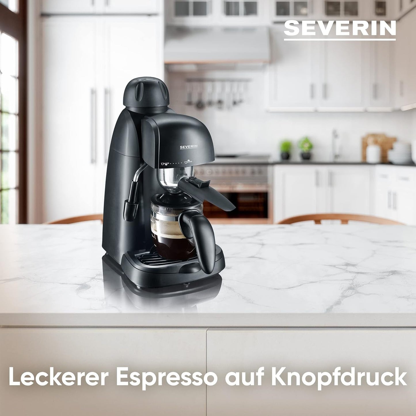 Kávovar na espresso SEVERIN KA 5978 (obsahuje servírovací misku a odměrku, až 4 šálky) černý, standardní