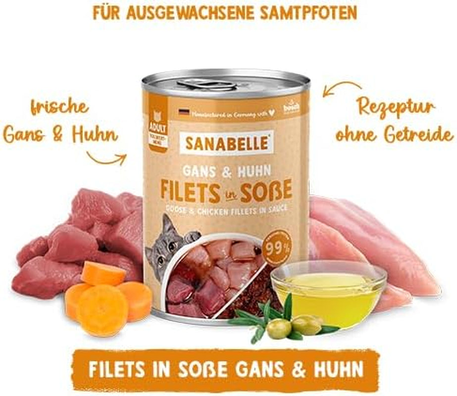 Sanabelle Gourmet Mokré krmivo v hrnci s husou a kuřecím masem | 6 x 380 g | 2,28 kg