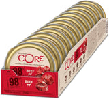 Wellness CORE 98% 12 x 85g, Hovězí maso - Mokré krmivo pro kočky, hustá paštika, bez obilovin, přírodní, hypoalergenní, vysoký obsah bílkovin, vysoký obsah masa