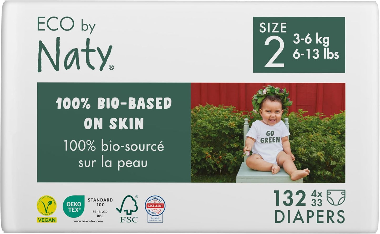 Eco plenky Eco by Naty Baby Eco plenky - prémiové organické plenky, ekologické, vyrobené z rostlinných materiálů, ideální pro citlivou dětskou pokožku (velikost 5 - 80 kusů)