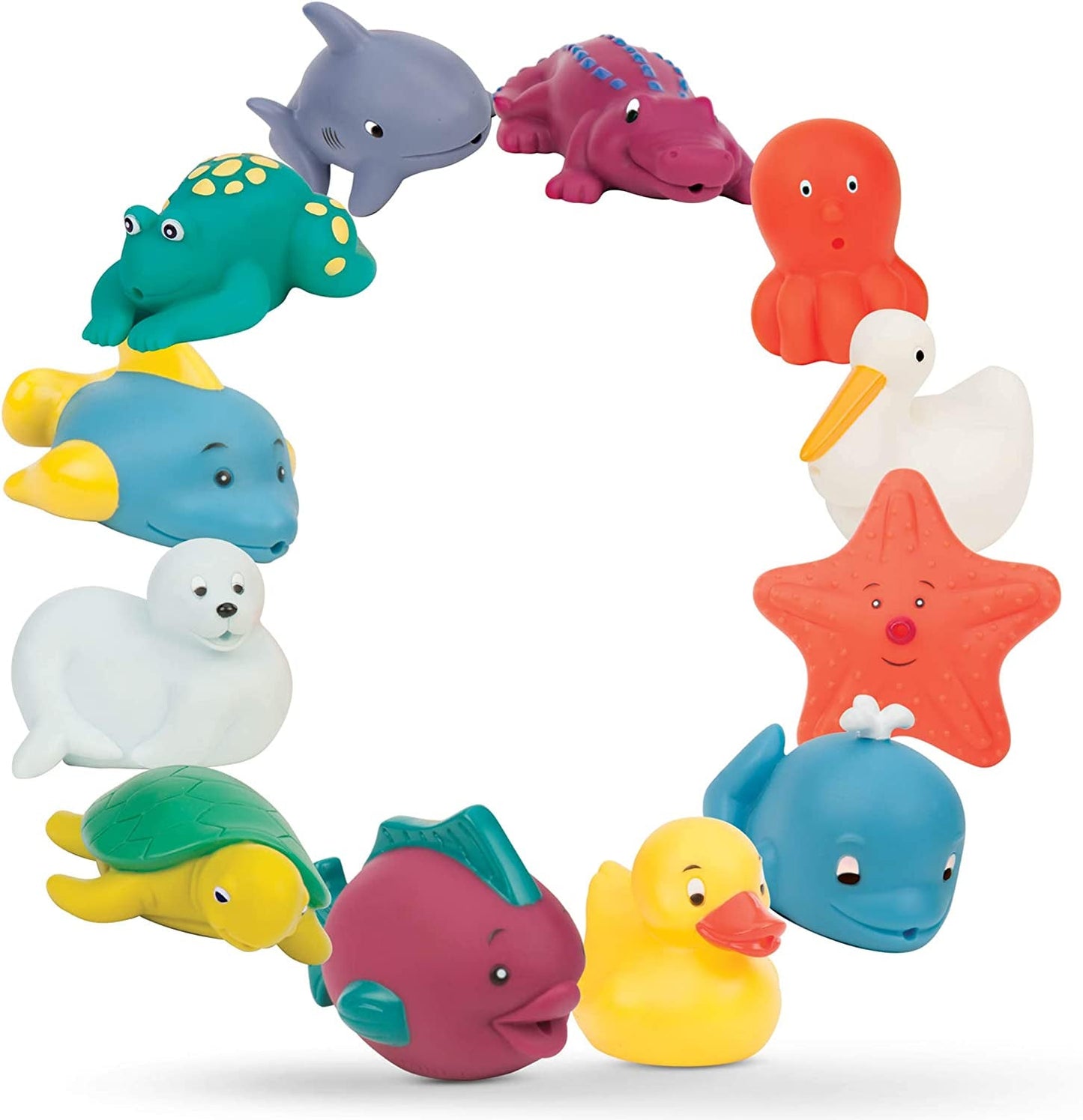 Battat 12dílná hračka do vany Dětská hračka do vany Vodní zvířata - kamarádi do vany na 10 měsíců - hračka do vany kachna a další Bebe Naty Shop Toys Výchozí název