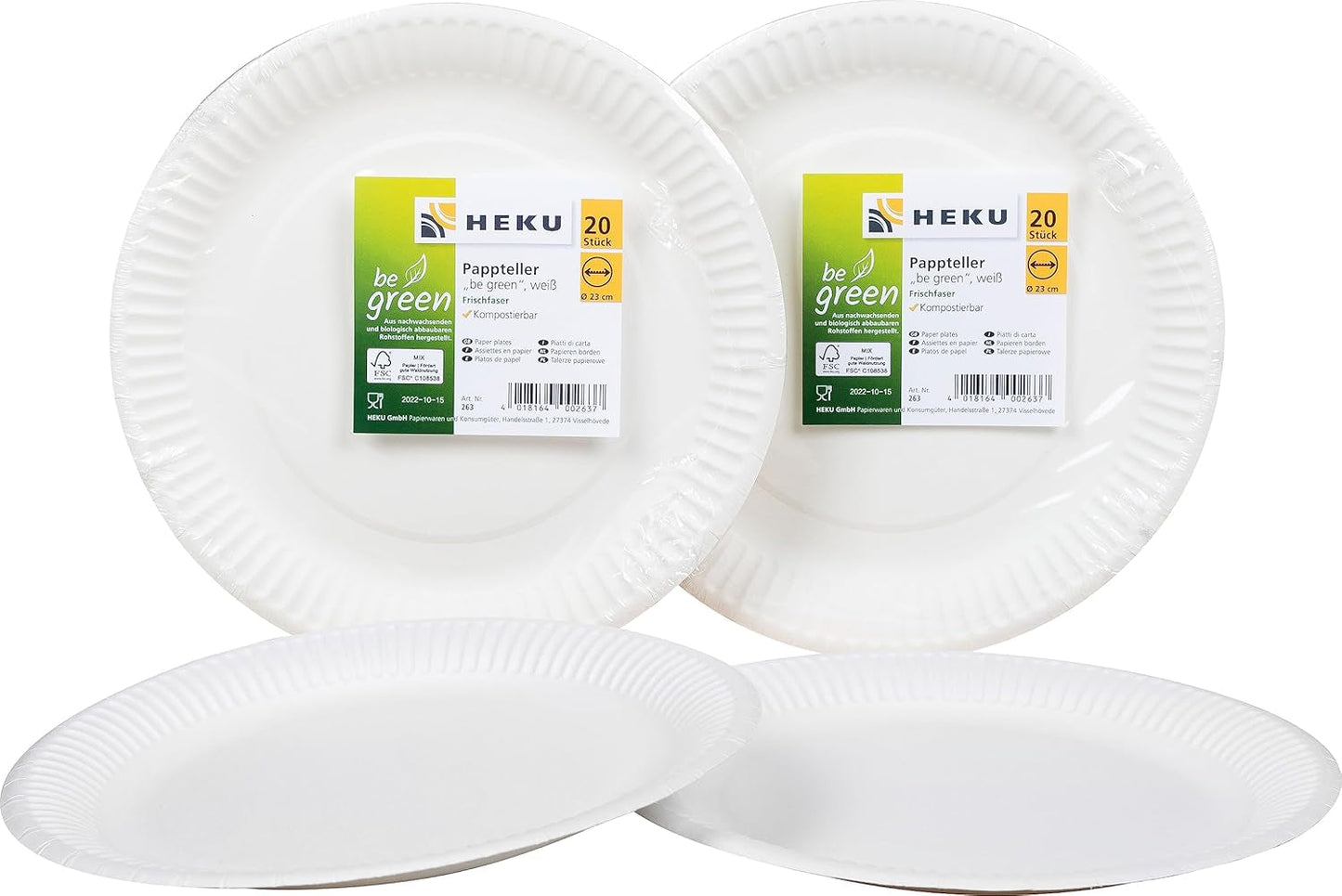 HEKU 191-ks. USA Party Set I Papírové talíře Ø23Cm, červené kelímky, 3vrstvé ubrousky 33X33Cm, sběrač dekorací, řetízek s vlajkou 10M I Ideální pro tématické večírky a státní svátky