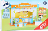 Small Foot 10852 Playhouse Restaurant Vyrobeno ze dřeva, Se 2 figurkami panenek, doplňky a odnímatelnou střechou, Od 3 let Domky pro panenky Naty Shop