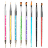 8 Stück Nagel Pinsel, Nagelkunstpinsel Pinsel Set, Pinsel Für Nägel Mit Doppelkopf Nail Art Pinsel Set Dotting Pen Und Gel Štětec na nehty Präzise Pinsel Für Nageldesign Und Verzierungen