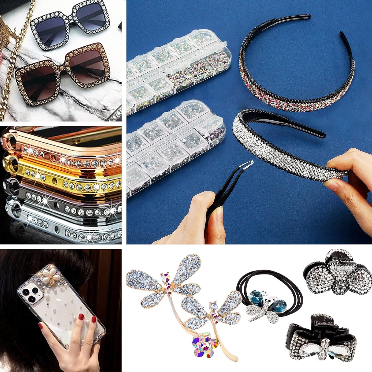 ANGNYA 4000 Stück Strasssteine ​​​​Nägel Nail Art Strasssteine ​​Dekorationen Nagelsteine ​​Für Nail Art Zubehör Und Klare Kristall Strasssteine ​​​​Handwerk Mit Pick up Pinzette Und Strass Picker Tečkovací pero…
