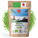ORIGEENS BIO MATCHA CEREMONIÁLNÍ STUPEŇ "SHIKA" - Organický japonský čaj ze Shizuoka - Matcha Latte/Usucha - 30g doplňovací sáček - Ceremoniální stupeň organického Matcha zeleného čaje v prášku