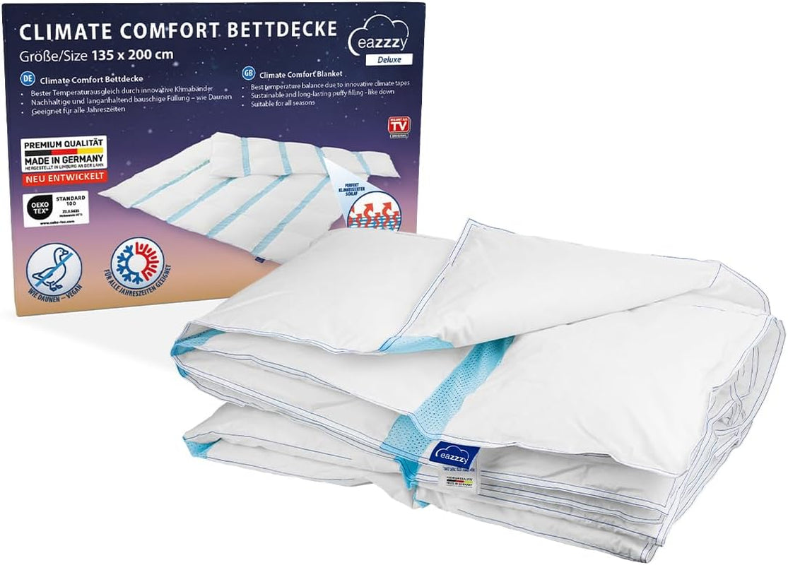 Přikrývka Genius Eazzzy Climate Comfort 155 X 220 cm, odolná proti vláknům, lehká přikrývka pro všechna roční období, prodyšná přikrývka, příjemná teplota při spaní, přikrývka pro každou sezónu Přikrývky a přikrývky Naty Shop Výchozí název