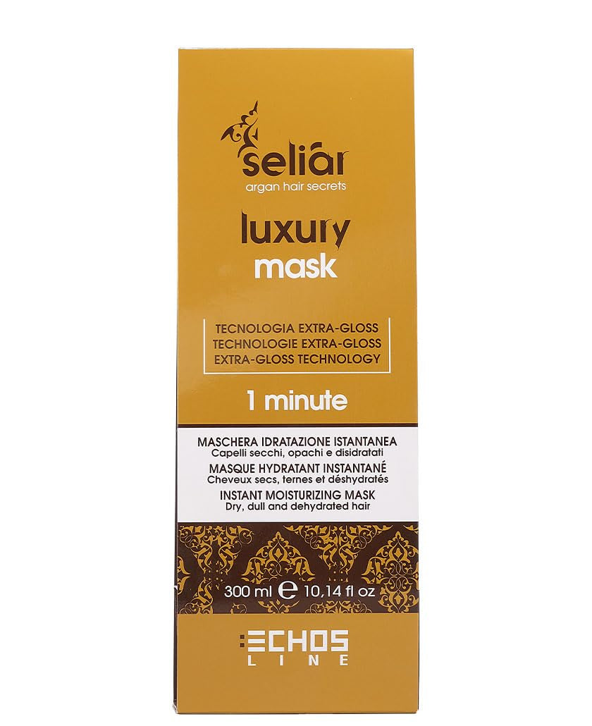 ECHOSLINE Seliar Luxury Instant Moisturizing Mask pro suché a dehydratované vlasy 300 ml Naty Shop Maska na vlasy Výchozí název