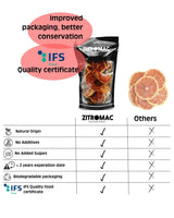 160gr Sušený grapefruit do koktejlů - Sušené ovoce bez cukru na koktejly, dekorace, cukrovinky, Vánoce, nápoje - 100% přírodní sušené plátky bez přísad Dehydrované produkty Naty Shop