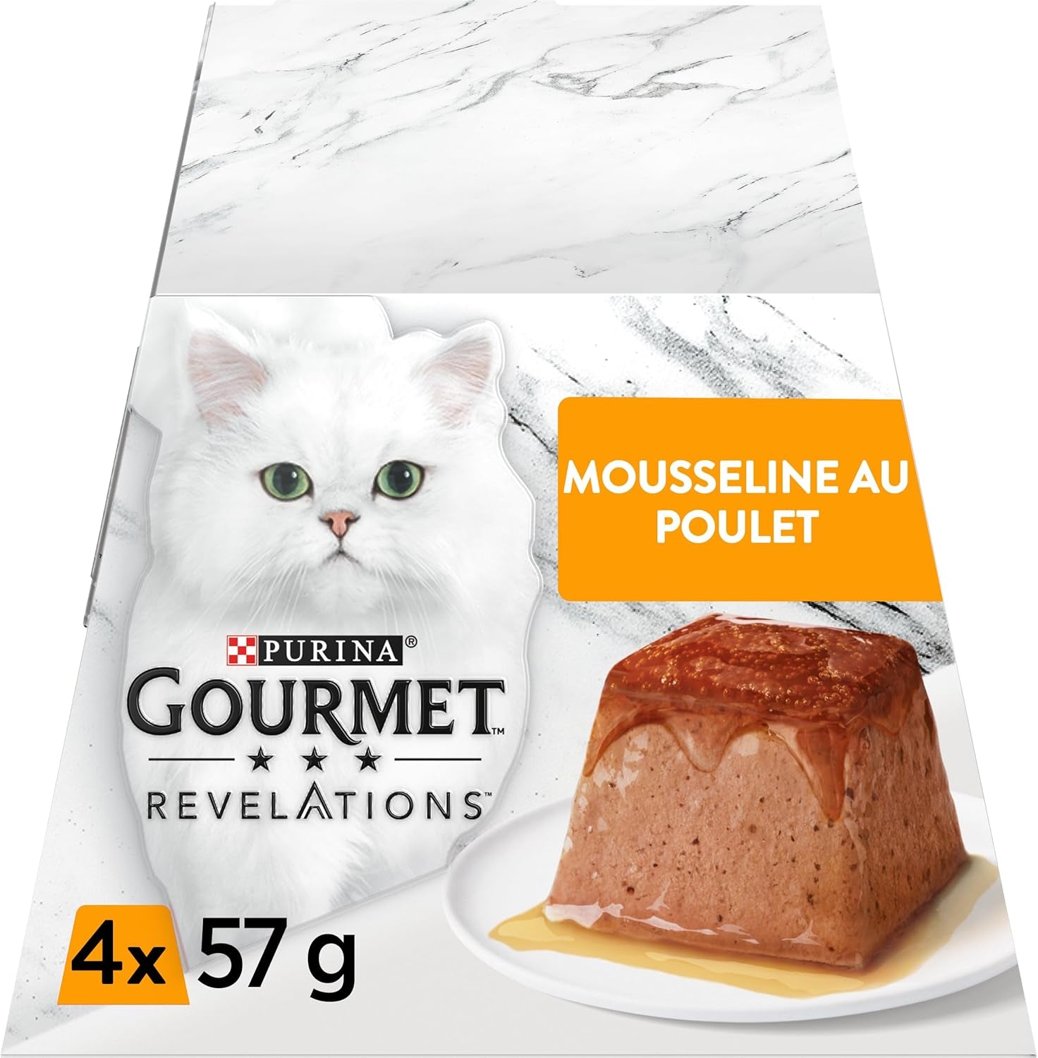 Revelations Mušelín s kuřecím masem a omáčkou | Krmivo pro dospělé kočky | 4 x 57 g