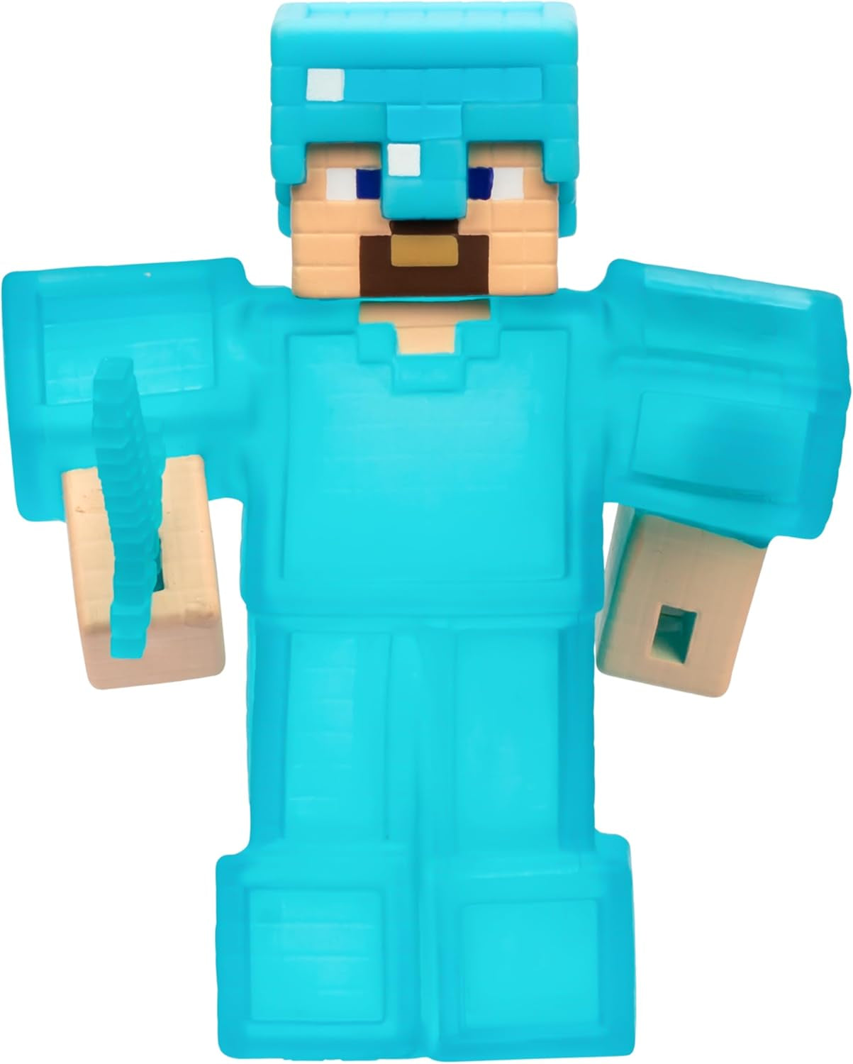 Heroes of Goo Jit Zu - Rozšiřitelná figurka Minecraftu - Steve s diamantovým brněním a mečem, super strečová Goo výplň se skrytým diamantovým prvkem uvnitř, rozšiřitelná na 3x velké akční figurky Naty Shop Steve