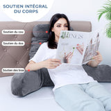 INFANTIA ergonomický polštář na čtení s područkami, opěrka zad, velký, šedý