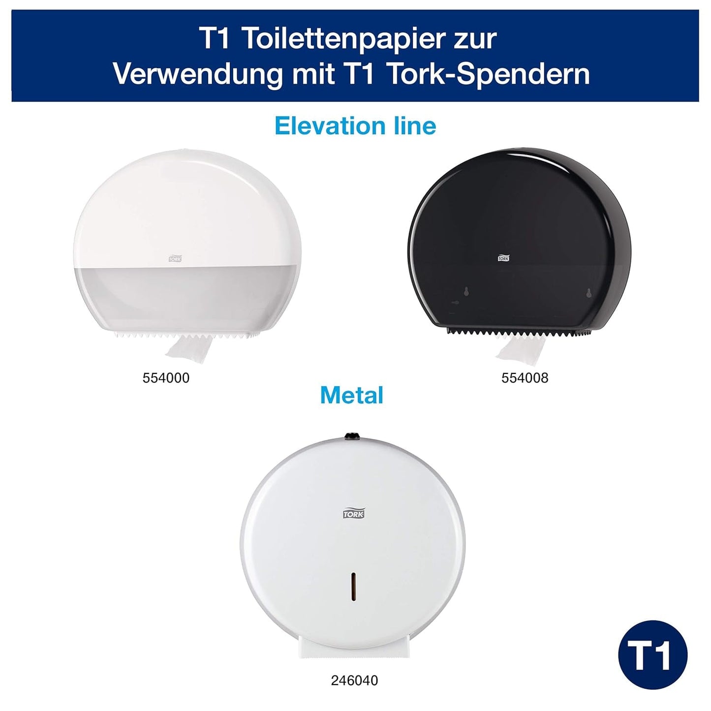 Toaletní papír Tork Jumbo White T1, Advanced, 2 vrstvy, 6 × 380 M, 472118