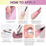 Gradient Painting Gel, 12 barev Ombre Gel lak na nehty se 100 ks houbiček na nehty a 4 drápy kovovým drapákem pro francouzskou manikúru DIY nail art, sada I