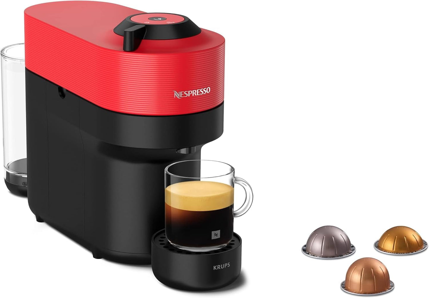Espresso kávovar s kapslemi Nespresso Krups Vertuo Pop, objem: 560 ml, automatické rozpoznání kapslí, systém jedním dotykem, 4 velikosti šálků, zkrácená doba ohřevu, udržitelný, Aqua Mint, XN9204