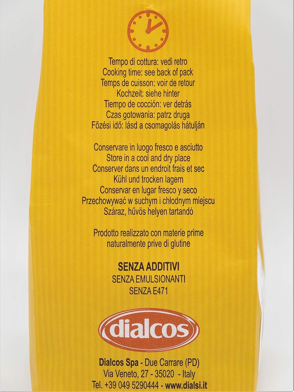 Dialsi těstoviny ve tvaru hvězdy, bezlepkové kukuřičné a rýžové těstoviny, bronzové, 100% italské suroviny, bez přísad, uvařené za 8-9 minut, balení 300g