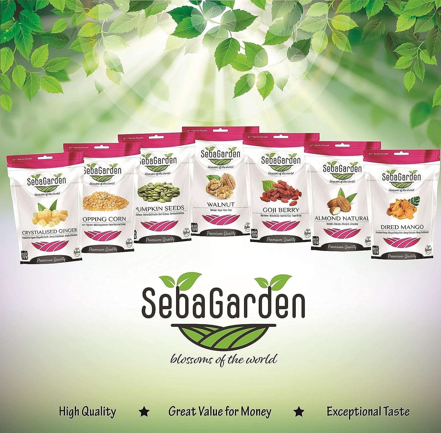 Seba Garden Premium, lahodné sušené středomořské jahody, neGMO a veganské sušené produkty Naty Shop
