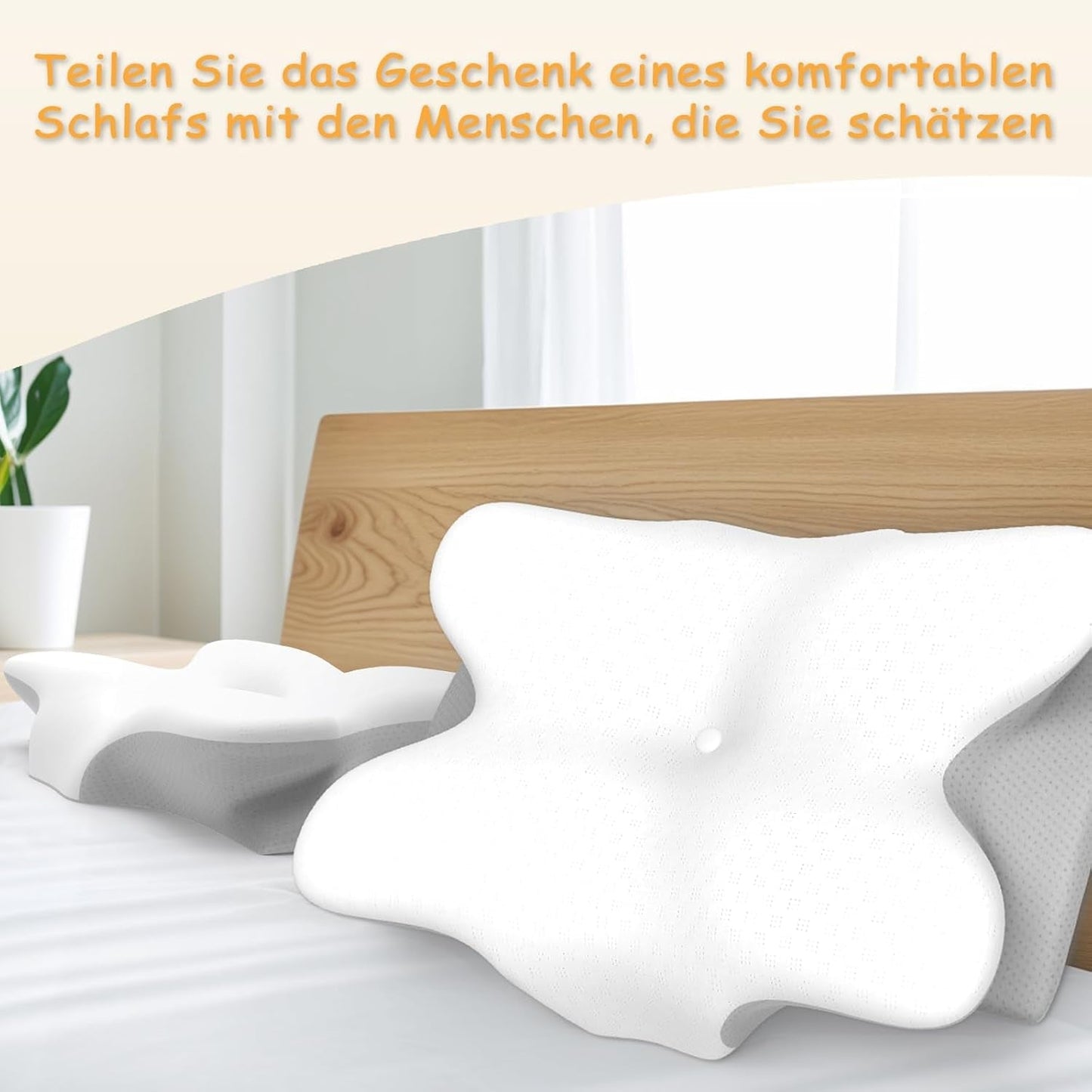 Ergonomický polštář na krk z paměťové pěny s odnímatelným pratelným potahem pro ortopedický spánek, bolesti krku a břicha (55X35X13 cm) Naty Shop Krční ortopedické polštáře
