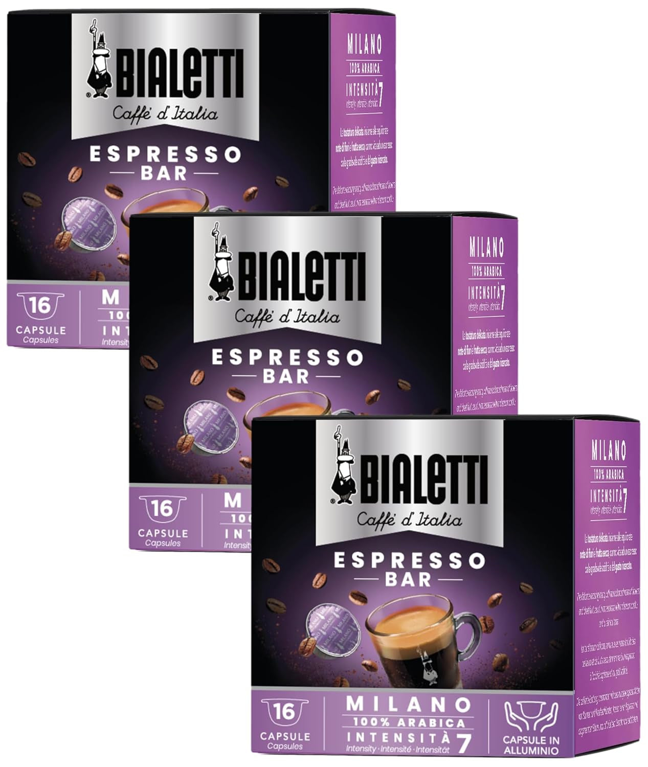 96080090/M Kaffee-Kapseln Milano, Alu, 16 kusů (balení po 3)