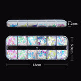 JMEOWIO Nail Glitter 12 Grids Mořská panna Nail Art Dekorace Příslušenství Nail Design
