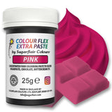 Potravinářské barvivo Sugarflair Colourflex Extra Pink Paste - Jedlé potravinářské barvivo na máslový krém, čokoládu, cukrovou pastu, polevu, fondán, dortové směsi, těsto a další - 25g