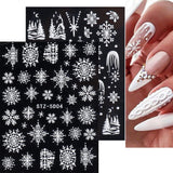 4 Blatt 3D Nálepka na nehty Weihnachten Nagelaufkleber Christmas 5D Stereoskopisch Selbstklebend Schneeflocke Schneemann Nálepka na nehty Dekorace Nageldesign Zubehör