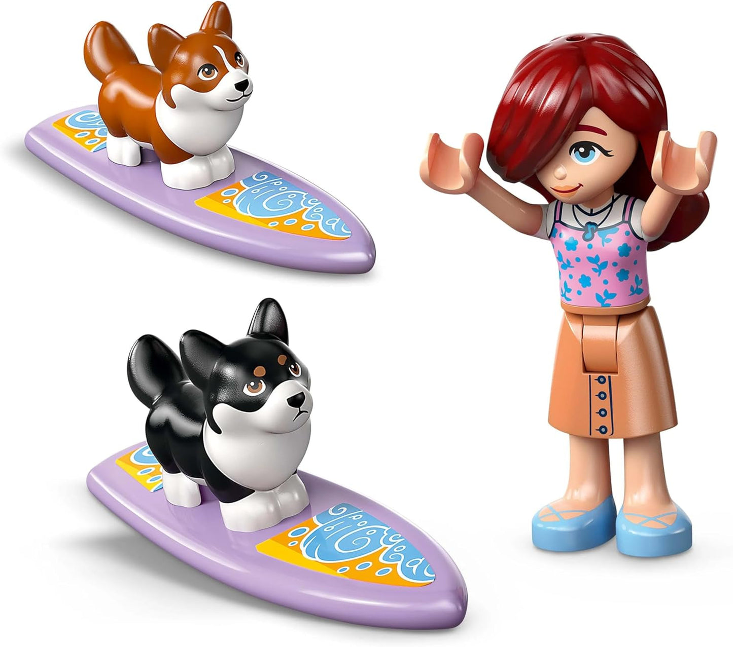 LEGO Friends Plážové dobrodružství se psy Stavebnice pro dívky 6letá zvířátka se 2 minifigurkami a 2 figurkami Corgi Kreativní děti Dárek pro surfové prkno Dobrodružná stavebnice 42641 Stavebnice Besuche den LEGO-Store