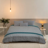 Bleu Câlin Potištěná 1 osoba Hermance přikrývka, polyester, modrá/šedá, 140 X 200 Cm Přikrývky a přikrývky Naty Shop Modrá/šedá/bílá 220X240 Cm