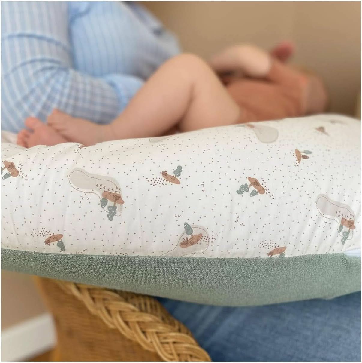 Těhotenský polštář - Kojící polštář - Multifunkční polštář 2 v 1 - Snímatelný potah 78 X 44 cm Příslušenství Jídlo a kojení Bebe Naty Shop