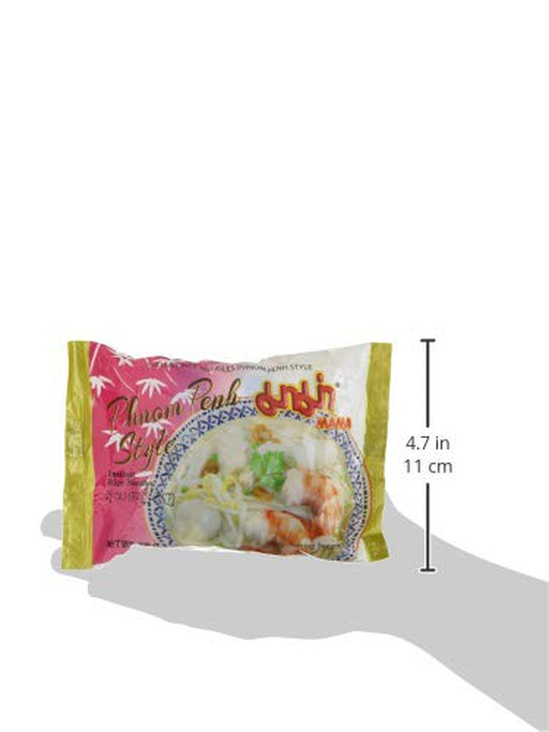 MAMA Phnom Phenh Instantní rýžové nudle - Orientální Instantní rýžové nudle - Autentická thajská kuchyně - 12 x 70 g