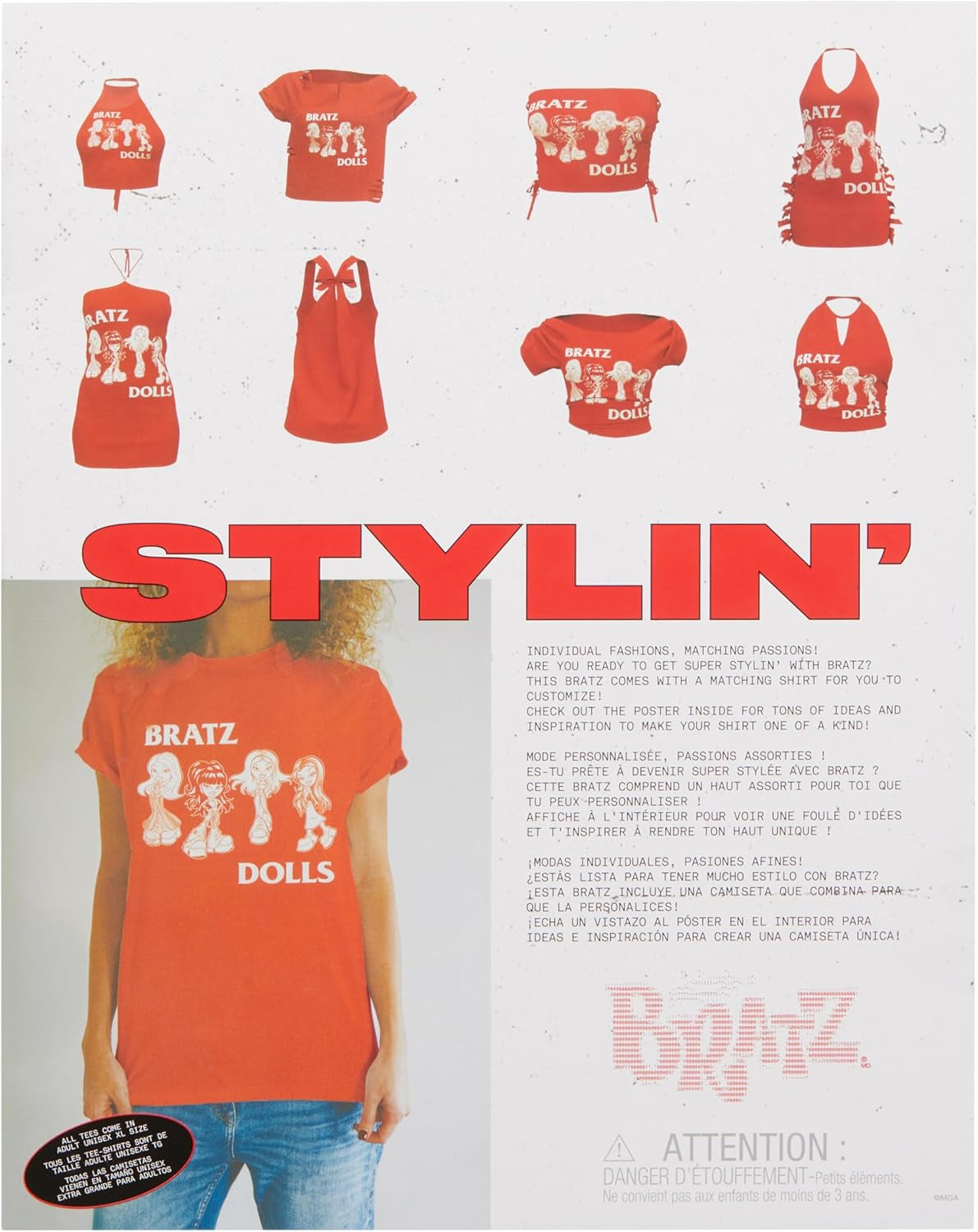 Módní panenka ve stylu trička Bratz Stylin' Jade obsahuje doplňky Roztomilá holčička