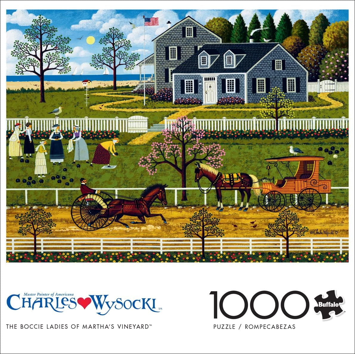 Buffalo Games - Charles Wysocki - Bocce dámy z Marthas Vineyard - skládačka 1000 dílků Puzzle Naty Shop