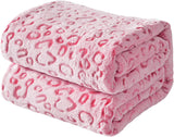 FY FIBER HOUSE flanel fleece přehoz, deka z mikrovlákna s 3D potiskem geparda, 228 X 274 cm, fialová Přikrývky a přikrývky Naty Shop Hot Pink Leopard 90 "X90"