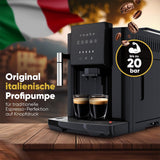 Plně automatický espresso kávovar ProfiCook® s napěňovačem mléka na cappuccino | Kuželový mlýnek | s funkcí ohřevu šálků | Italská profesionální pumpa | Dotykový displej | Espresso | PC KAV 1281