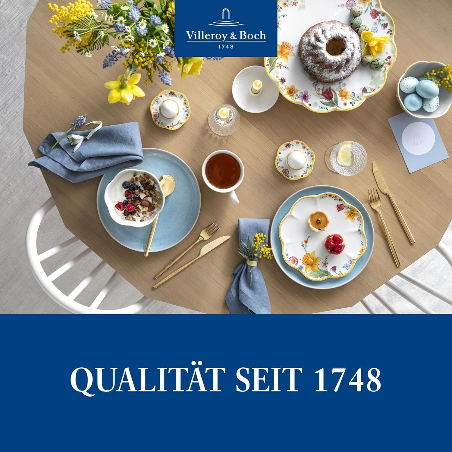 Villeroy & Boch - Snídaňová sada Spring Awakening pro 2, 6 kusů, Sada velikonočního nádobí, Snídaně, Velikonoce, Kávový servis, Jarní nádobí, Porcelán