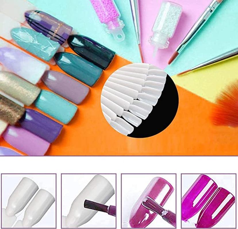 Displej na nehty, 40 tyčinek umělého laku na nehty, kapsle, praktický ventilátor, nail art