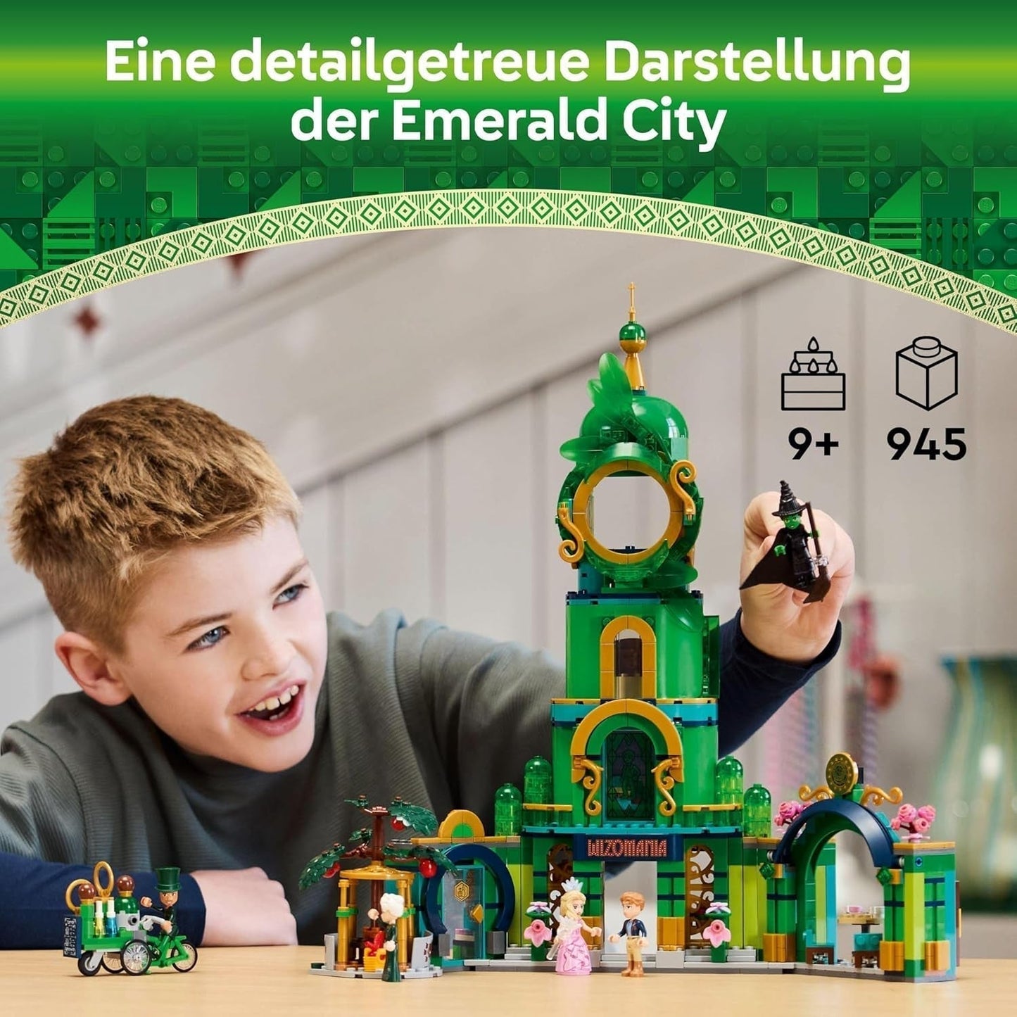 Stavebnice LEGO Wicked Welcome to Emerald City, minipanenky Glinda a Elphaba, dárek pro filmové fanoušky a dívky a chlapce od 9 let, kteří milují domečky pro panenky 75684 Stavebnice Besuche den LEGO-Store