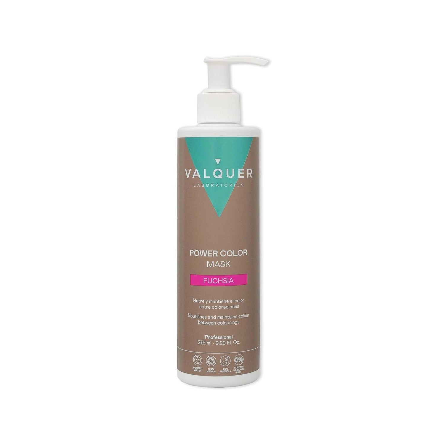 Valquer Power Color Mask veganské složení bez silikonů Dodává vlasům barvu 290 ml fialová Maska na vlasy Naty Shop Fuchsia 1 kus (balení 1 ks)