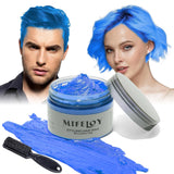 4,23 oz Fialový odstín na vlasy Dočasná barva na vlasy se štětci, Muži Ženy Vosk pro styling vlasů, Instantní krém na vlasy Bahno Přírodní Pomáda pro účesy, DIY Cosplay Halloween Vosk na vlasy Barva na vlasy Naty Shop Modrá