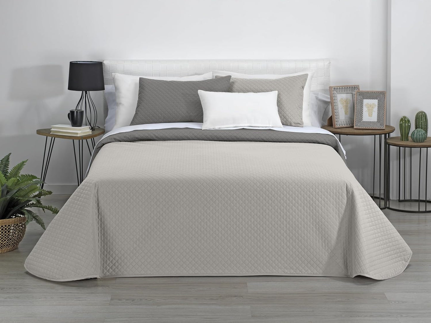 Estoralis | AVA | Oboustranná butiková přikrývka | Pro všechna roční období | Barva - Béžová/Taupe | Na postel 80/90 cm. postel. (180 X 270 Cm. Ancho X Alto) | Prošívaná přikrývka Přikrývky a přikrývky Naty Shop