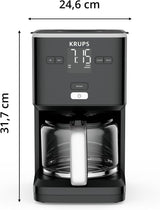Kávovar Krups Smart'n Light s časovačem, na 1,25 l filtrované kávy, funkce udržování teploty, automatické vypínání, černý, KM600810