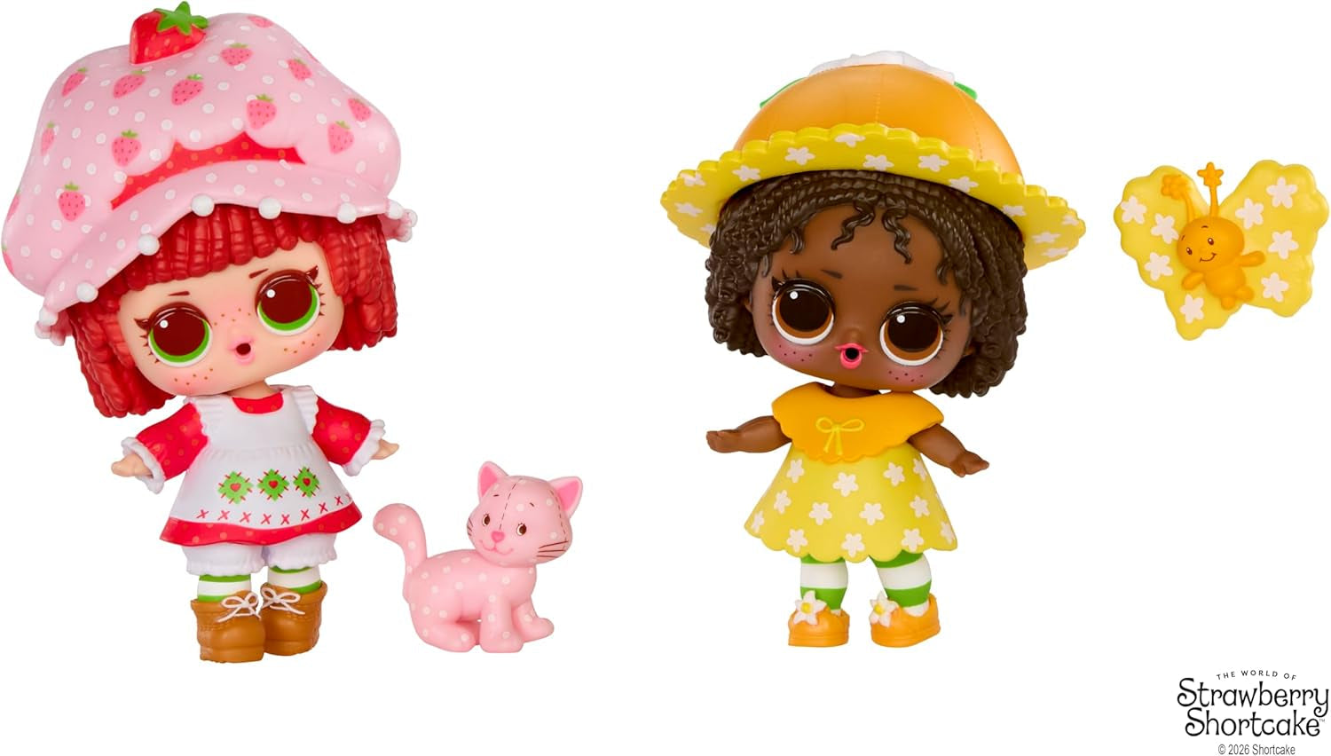LOL Překvapení! Loves Strawberry Shortcake Tots – sběratelské voňavé panenky se 7 překvapeními, mazlíčkem, módou, botami, kloboukem, herní sadou s jahodovým koláčem, konvertibilní dům, věk 4+