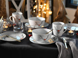 CreaTable, 21498, Luna Hirsch Series, 18dílná sada nádobí pro 6, Porcelánová snídaňová sada, Vhodné do myčky a mikrovlnné trouby, Kvalitní výroba