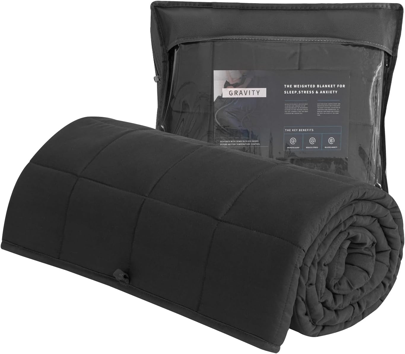 Zátěžová deka 150X200Cm 8Kg Relaxační deka pro dospělé pro zlepšení spánku Šedá vážená deka Postele a přikrývky Good Nite Grey 125X150Cm 4Kg