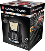 Kávovar Russell Hobbs [Digitální časovač, sprchová hlavice pro optimální odsávání a aroma] Colors+ Creme (1 až 10 šálků, 1,25 l skleněná karafa, topná deska, 1100 W) Kávovar s filtrem 24033-56